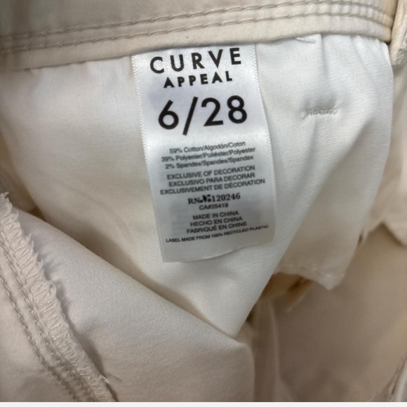 Curve Appeal Jeans Womens 30x26 Pink Minimalist Jegging Bone White Tag 6 - Picture 5 of 5